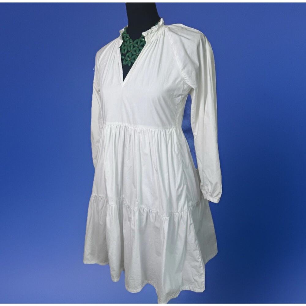 J.Crew White Cotton Poplin Dress | Beach Boho | XXS | Cottagecore Prep